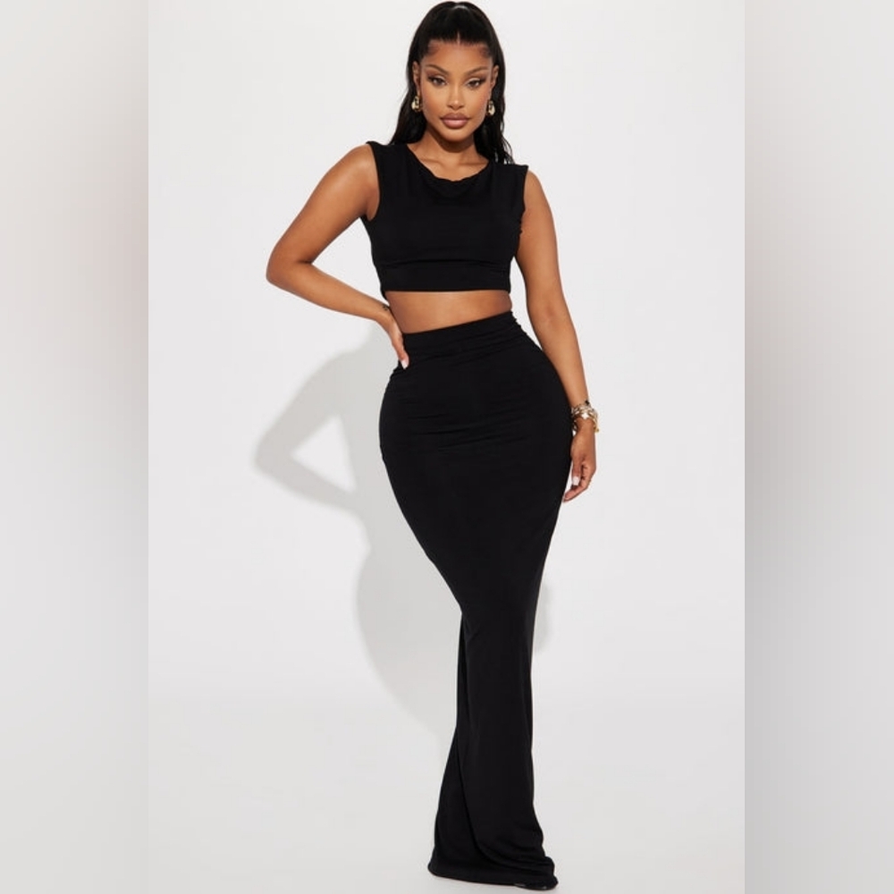 Fashion Nova Black Skirt Set